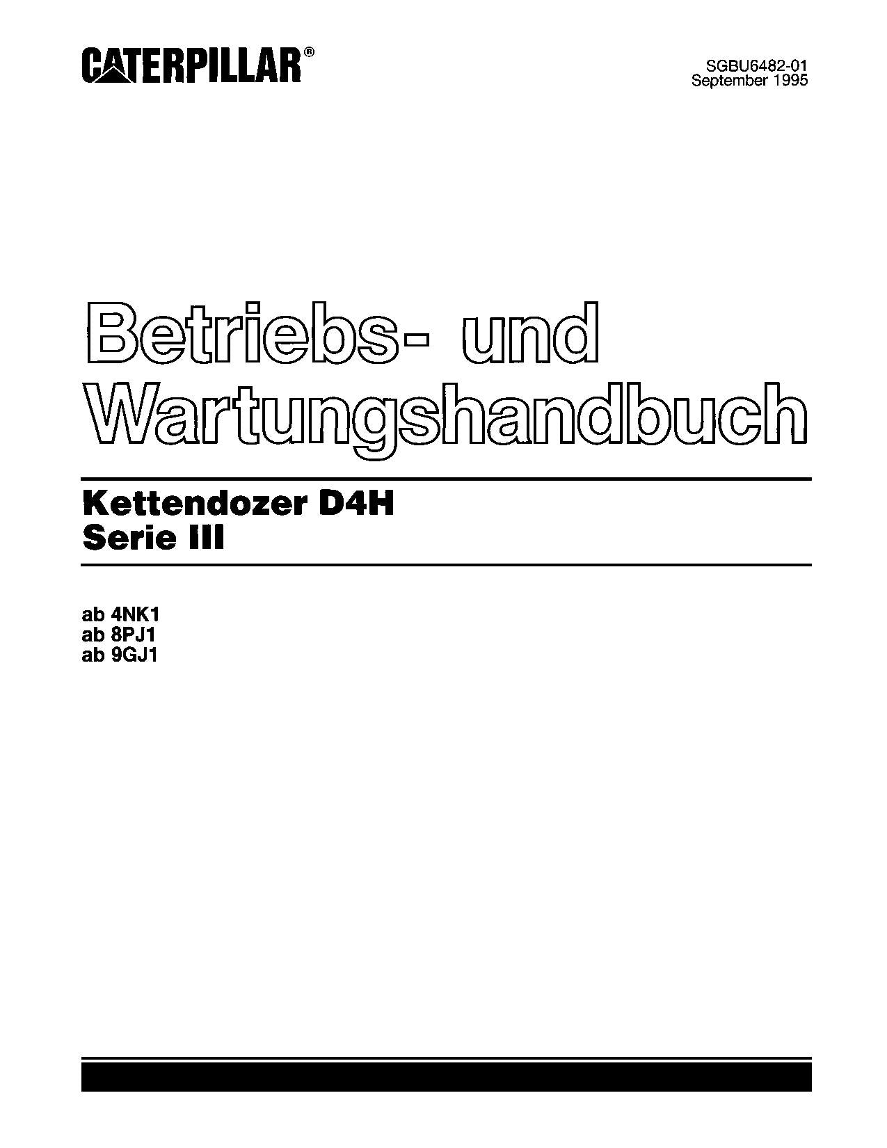 Caterpillar D4H Series III Bulldozer Betriebsanleitung Wartungshandbuch