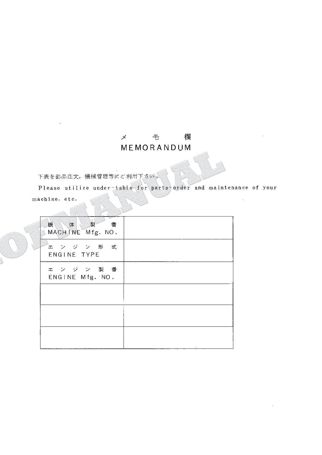 HITACHI EX100WD-2 Excavator Parts Catalog Manual SN 2003-
