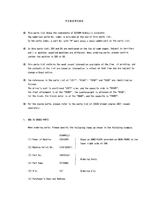 Manual del catálogo de piezas de la excavadora Hitachi EX120-2