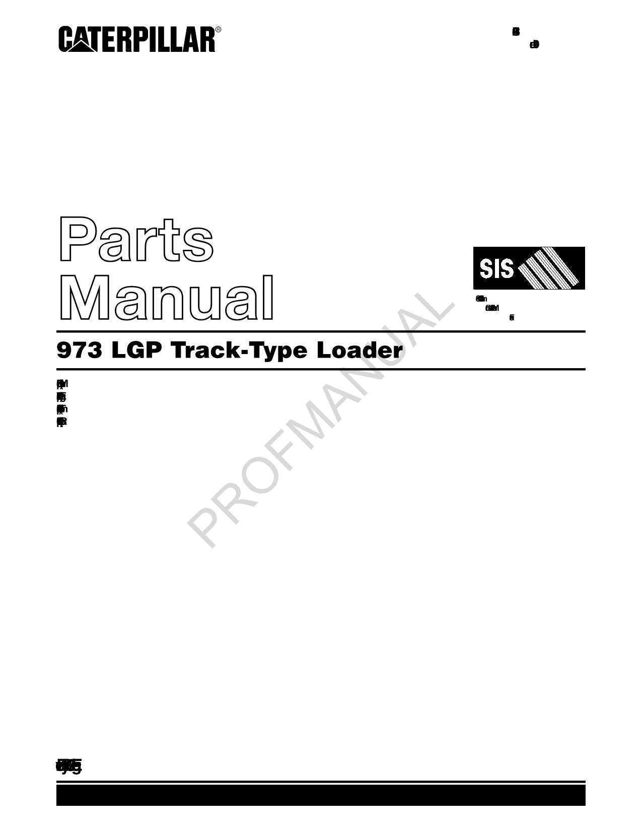 Caterpillar Cat 973 LGP Track Loader Parts Catalog Manual