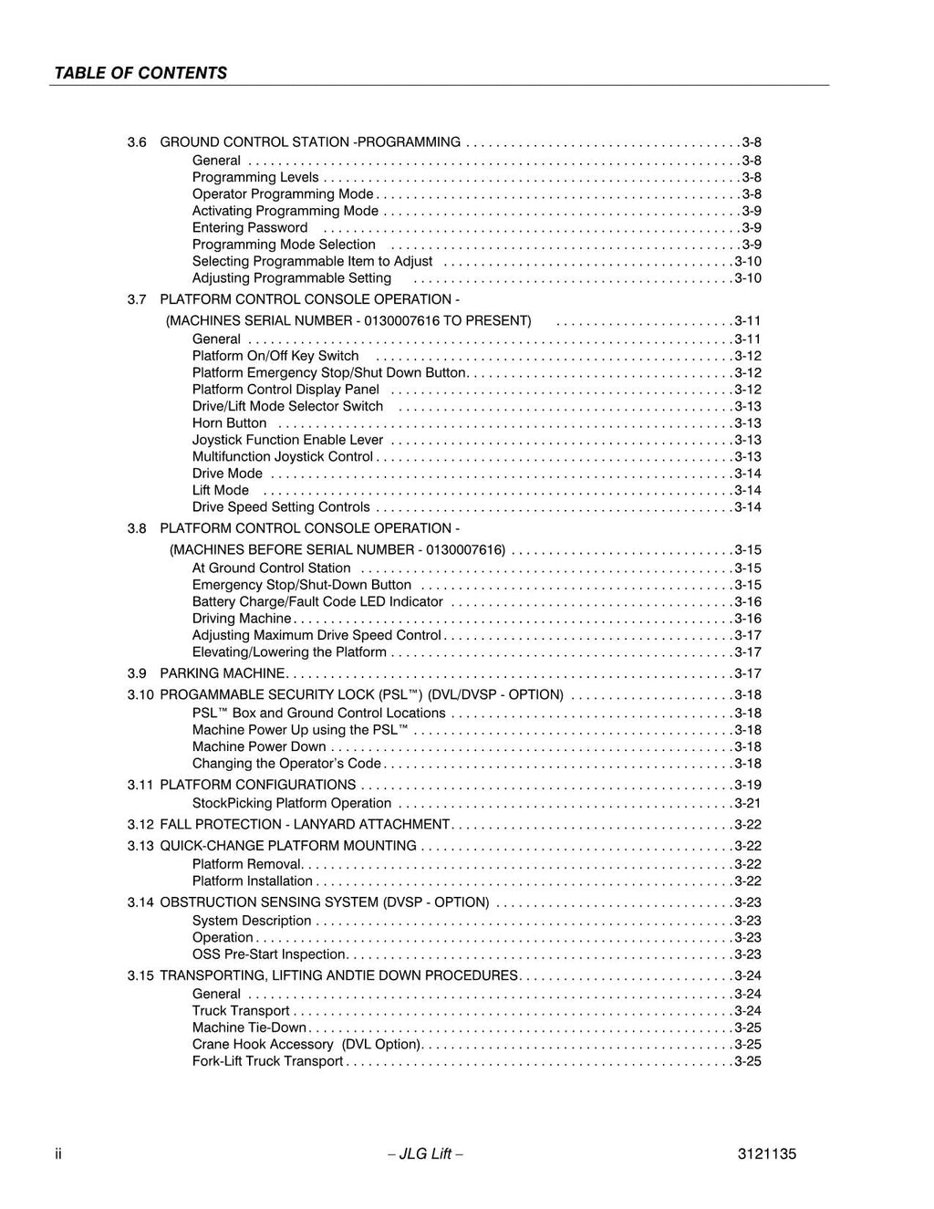 JLG 15DVL 15DVSP 20DVL 20DVSP Vertical Mast Operators Manual