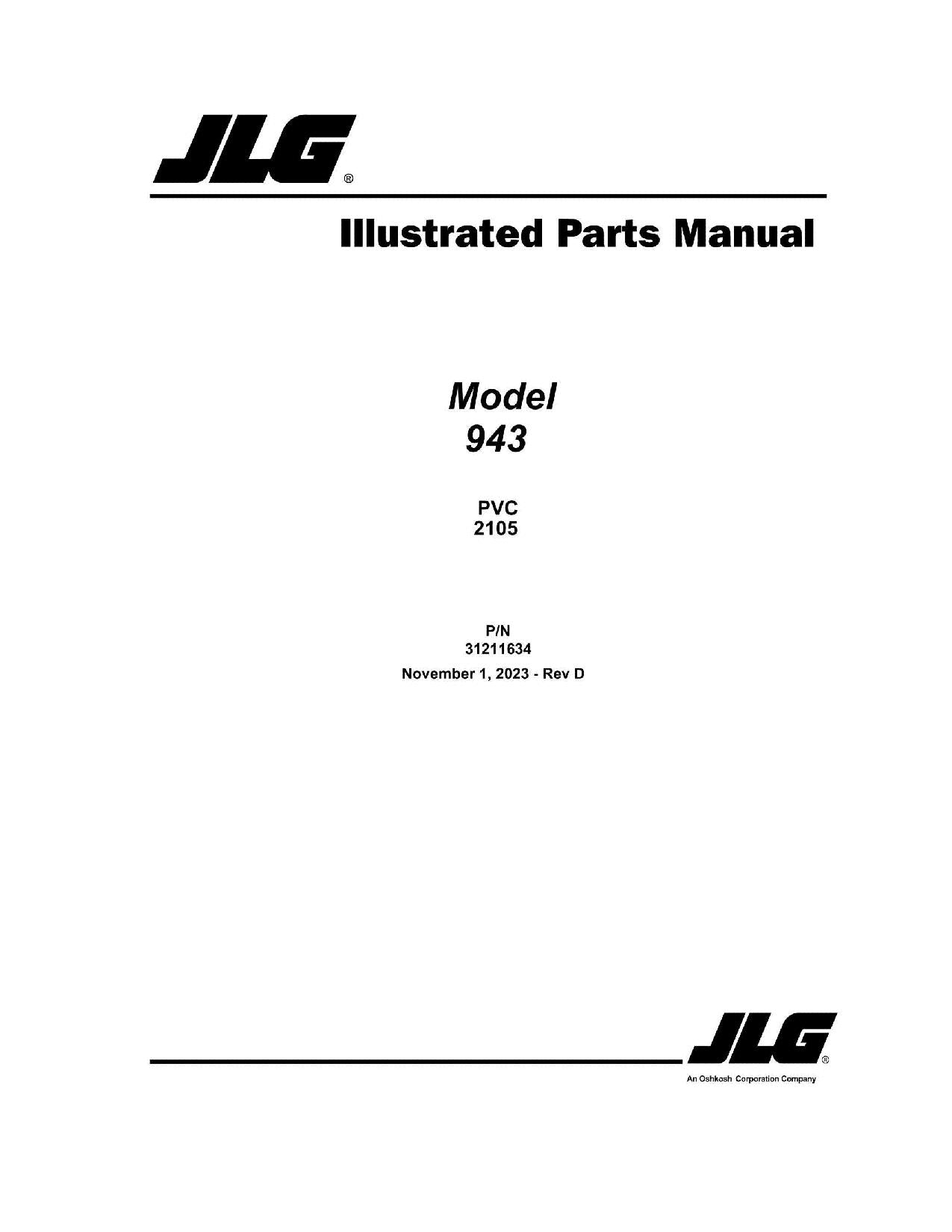 SKYTRAK  943 Telehandler Parts Catalog Manual