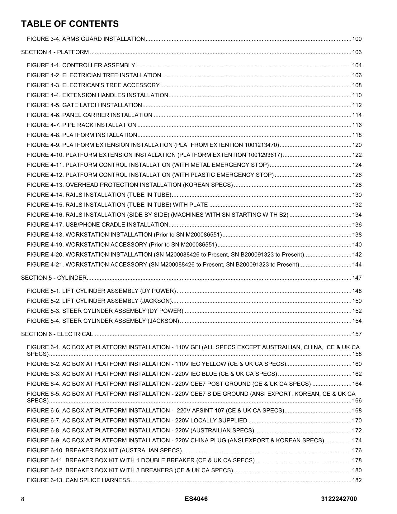 Manual del catálogo de piezas del elevador de tijera JLG ES4046
