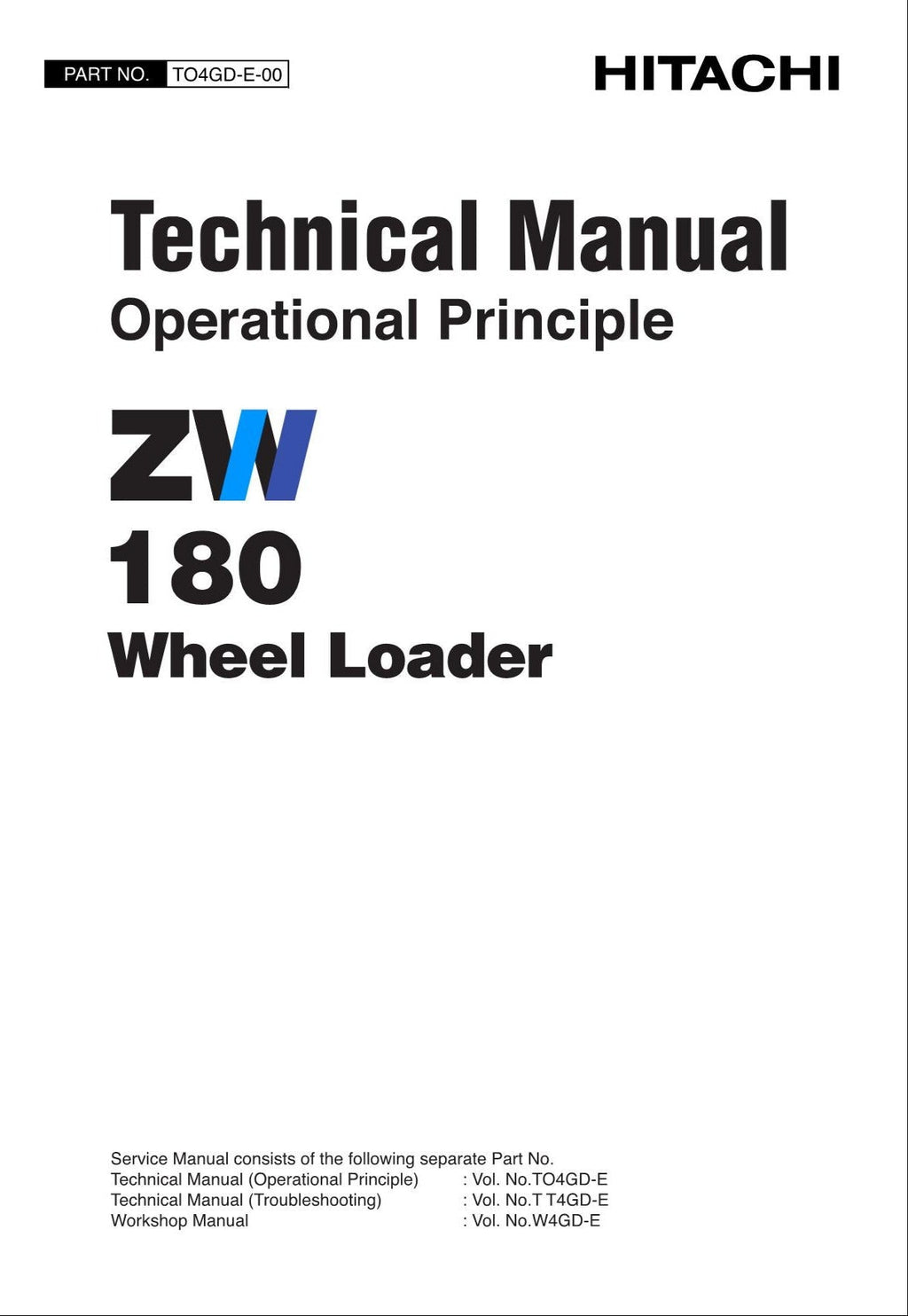 Hitachi ZW180 Wheel Loader Technical Manual Operational Principle