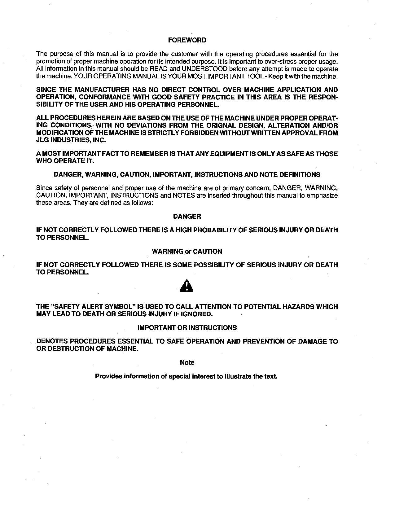 JLG CM1432 CM1432PLUS CM1732 Lift Operation Parts Catalog Service Manual