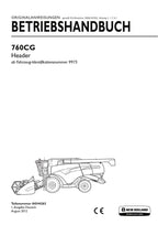 New Holland 760CG Schneidwerk Betriebsanleitung Ab 9975
