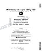John Deere S220 S240 Tractor Manual del Operador SN S220 010001- 240 880001-