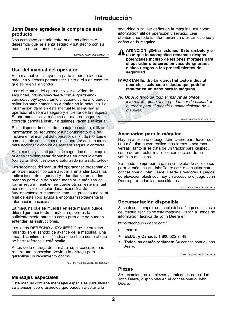 John Deere XUV560E XUV560E S4 cocodrilo Manual del Operador Español SN 080001-