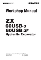 HITACHI ZAXIS ZX60USB-3 ZX60USB-3F Excavator Workshop Service Manual