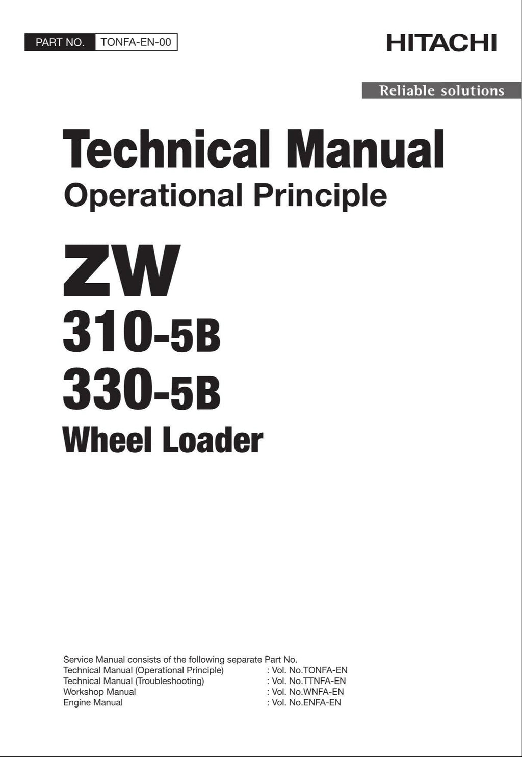 Hitachi ZW310-5B ZW330-5B Wheel Loader Technical Manual Operational Principle
