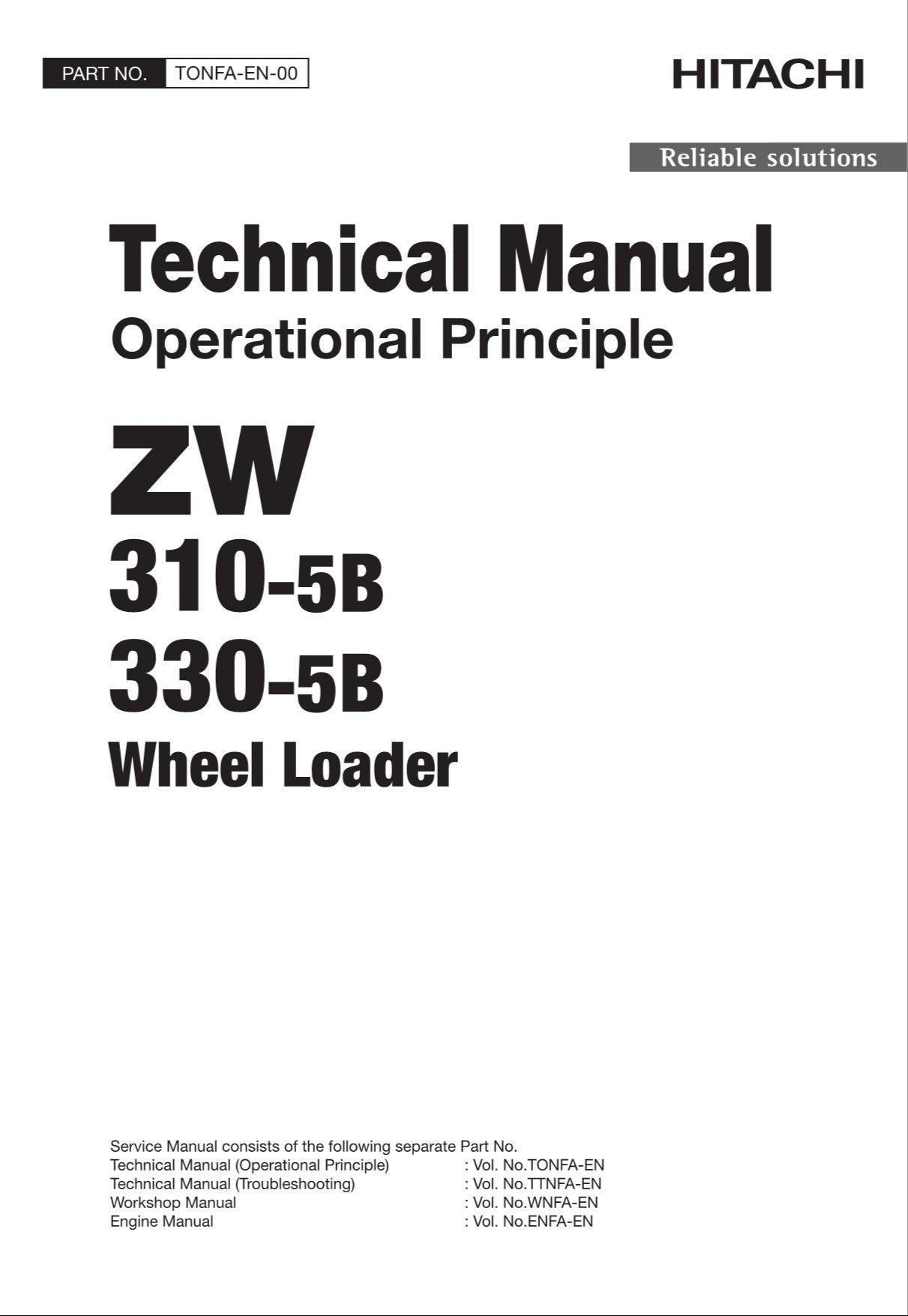 Hitachi ZW310-5B ZW330-5B Wheel Loader Technical Manual Operational Principle