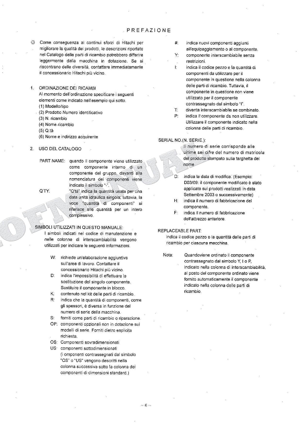HITACHI ZAXIS ZX160LC Equipment Component Excavator Parts Catalog Manual