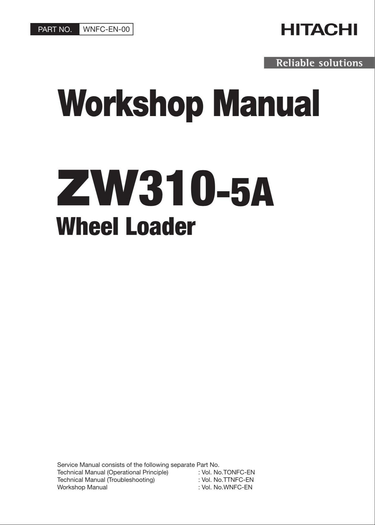 Hitachi ZW310-5A Wheel Loader Workshop Manual