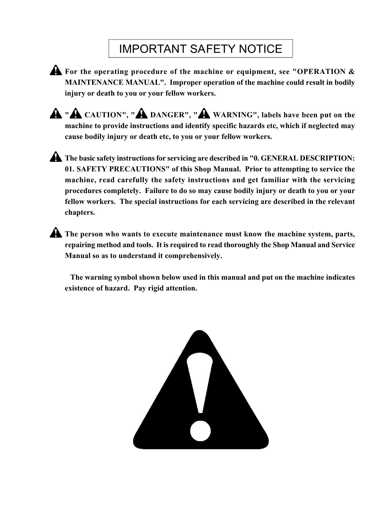 Hitachi LX110-7 LX130-7 LX160-7 LX190-7 LX230-7 Loader Workshop Manual SEND SN