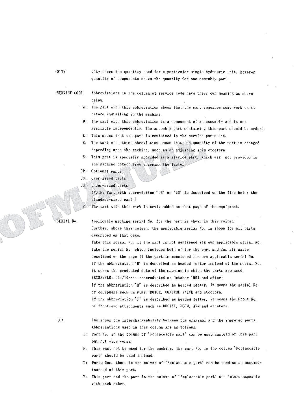 HITACHI EX60-3 60LC-3 Equipment Component Excavator Parts Catalog Manual