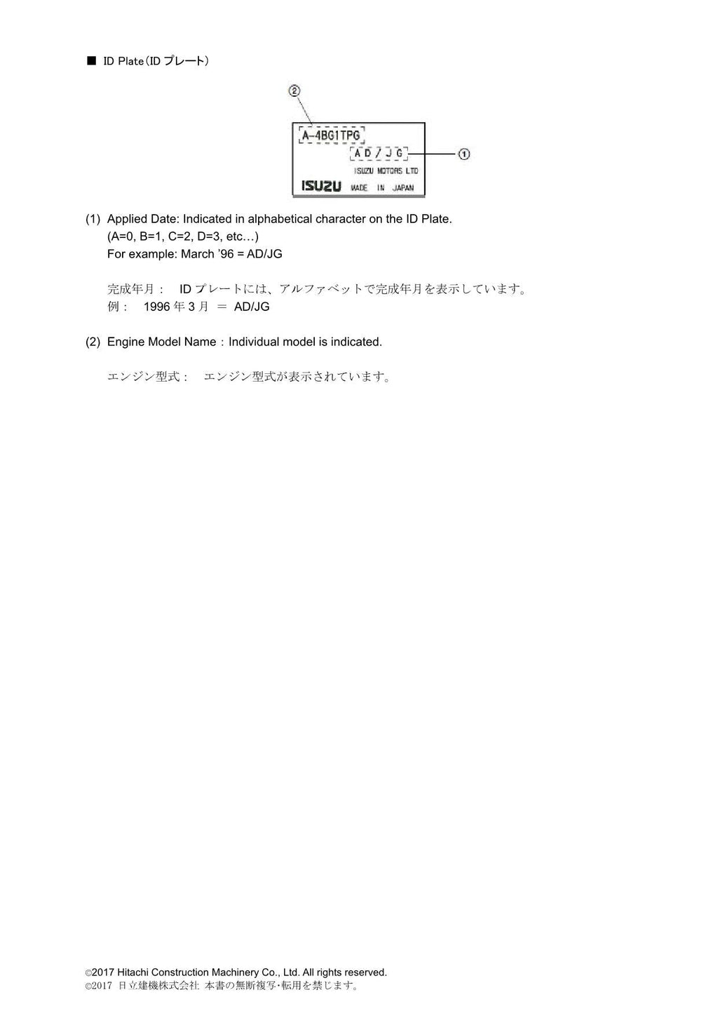 Hitachi ZW180-G ISUZU 6BG1T Eng Wheel Loader Parts Catalog Manual SN 002801-up