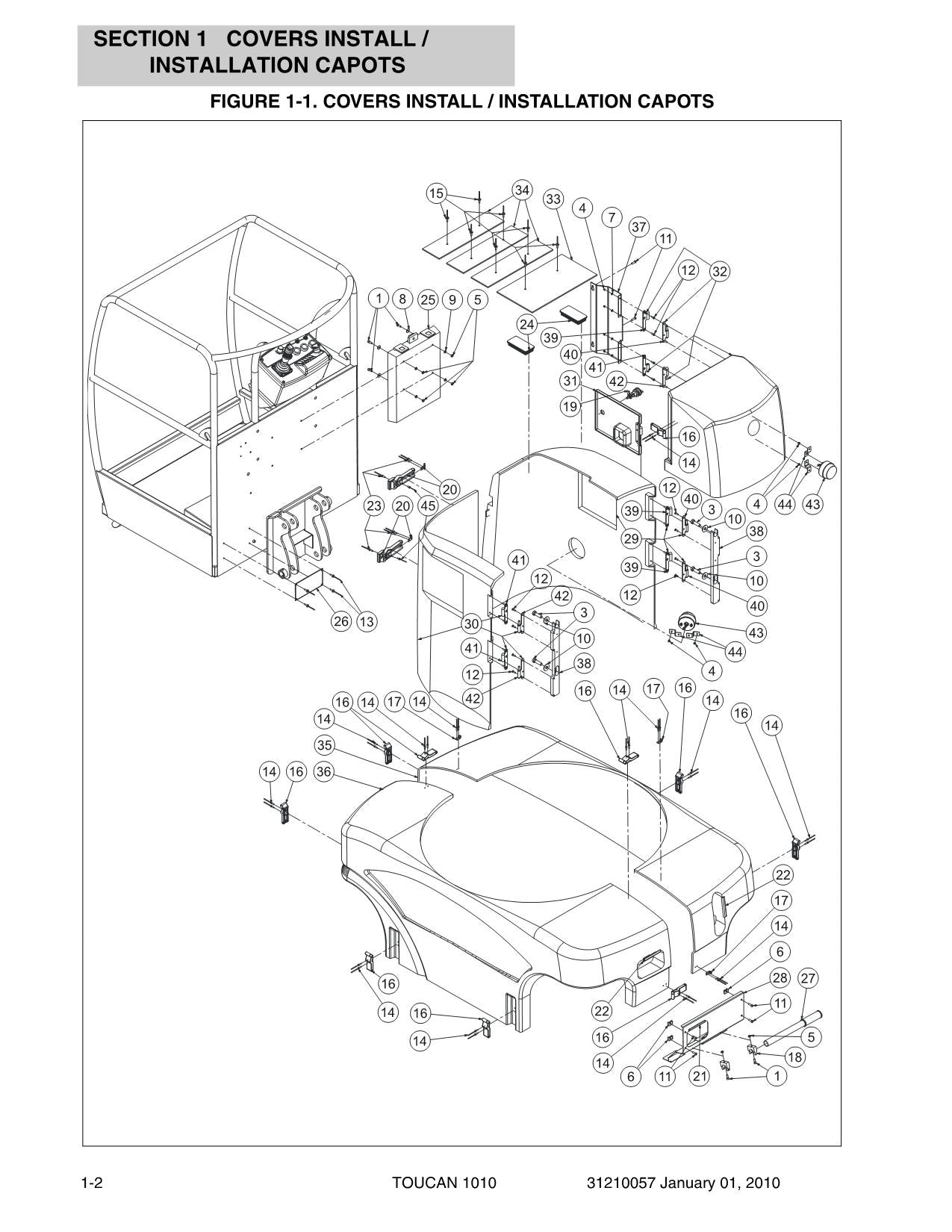 TOUCAN 1010 Vertical Lift Parts Catalog Manual Multi language