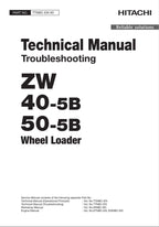 Hitachi ZW40-5B ZW50-5B Wheel Loader Tech Manual Troubleshooting +Schematics