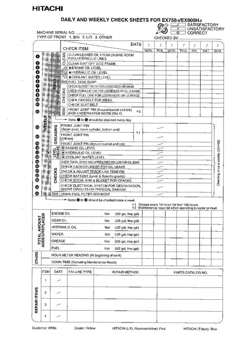 HITACHI EX750-5 EX800H-5 EXCAVATOR SERVICE MANUAL KO18700
