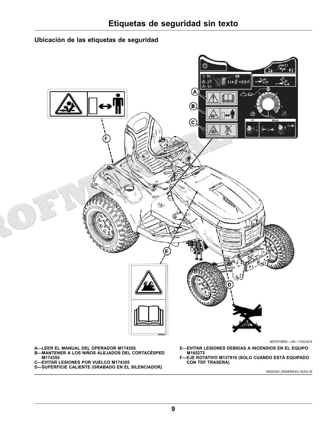 John Deere X750 X754 X758 Tractor Manual del Operador Español SN 080001-