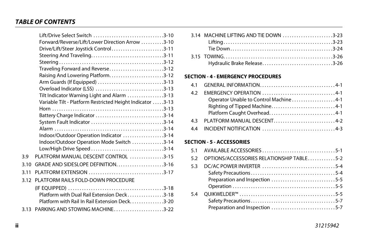JLG R4045 Scissor Lift Maintenance Operation Operators Manual 31215942