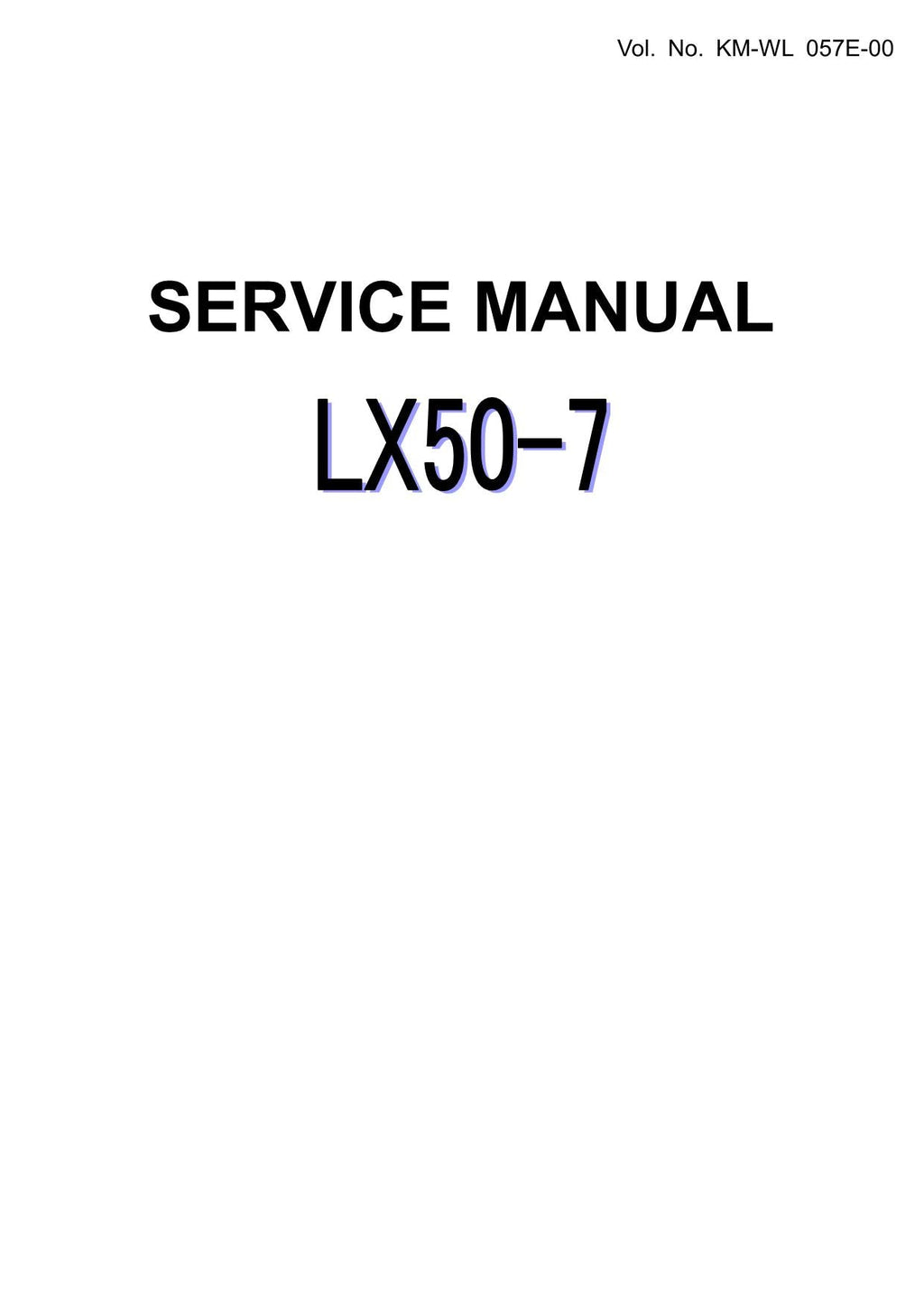 Hitachi LX50-7 Wheel Loader Service Manual