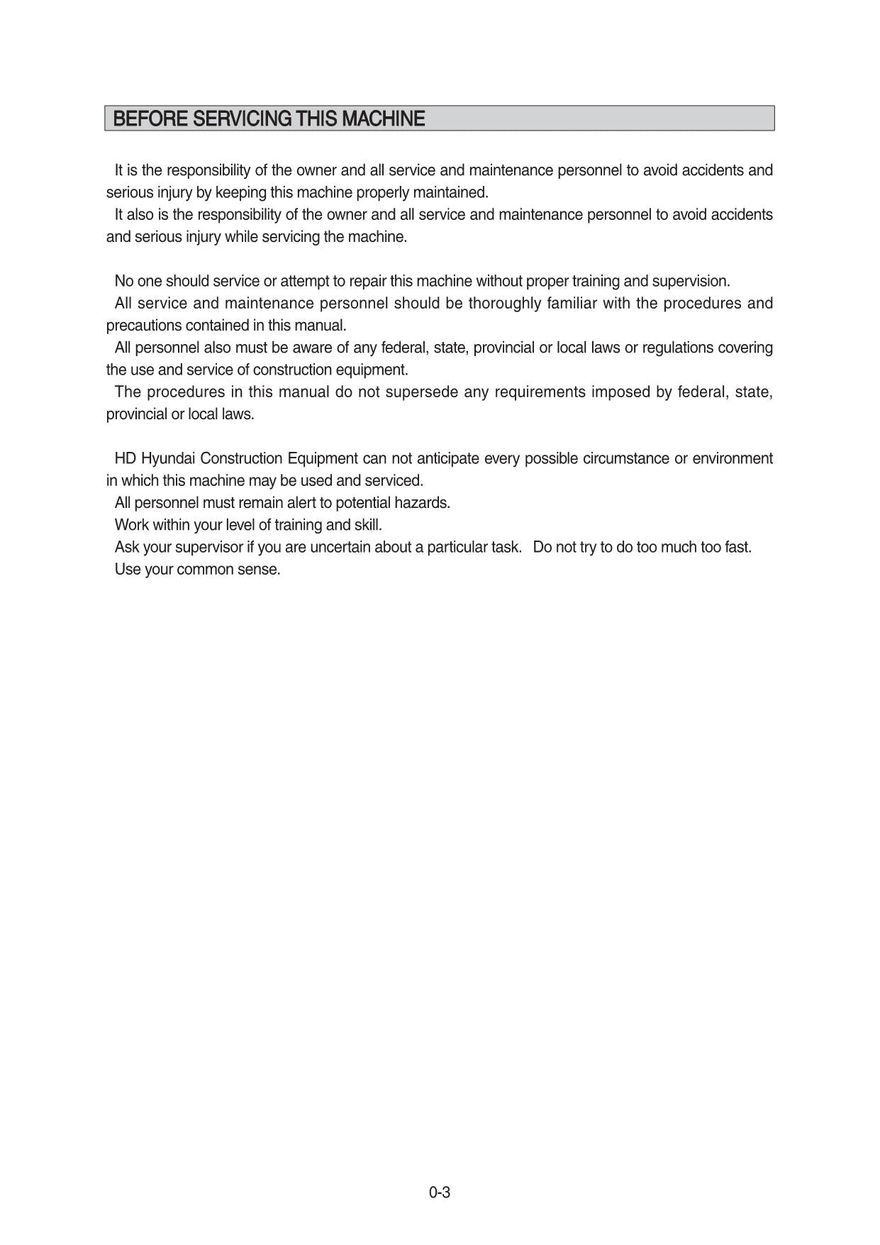 Manual de mantenimiento del operador de la excavadora sobre cadenas Hyundai HX40A