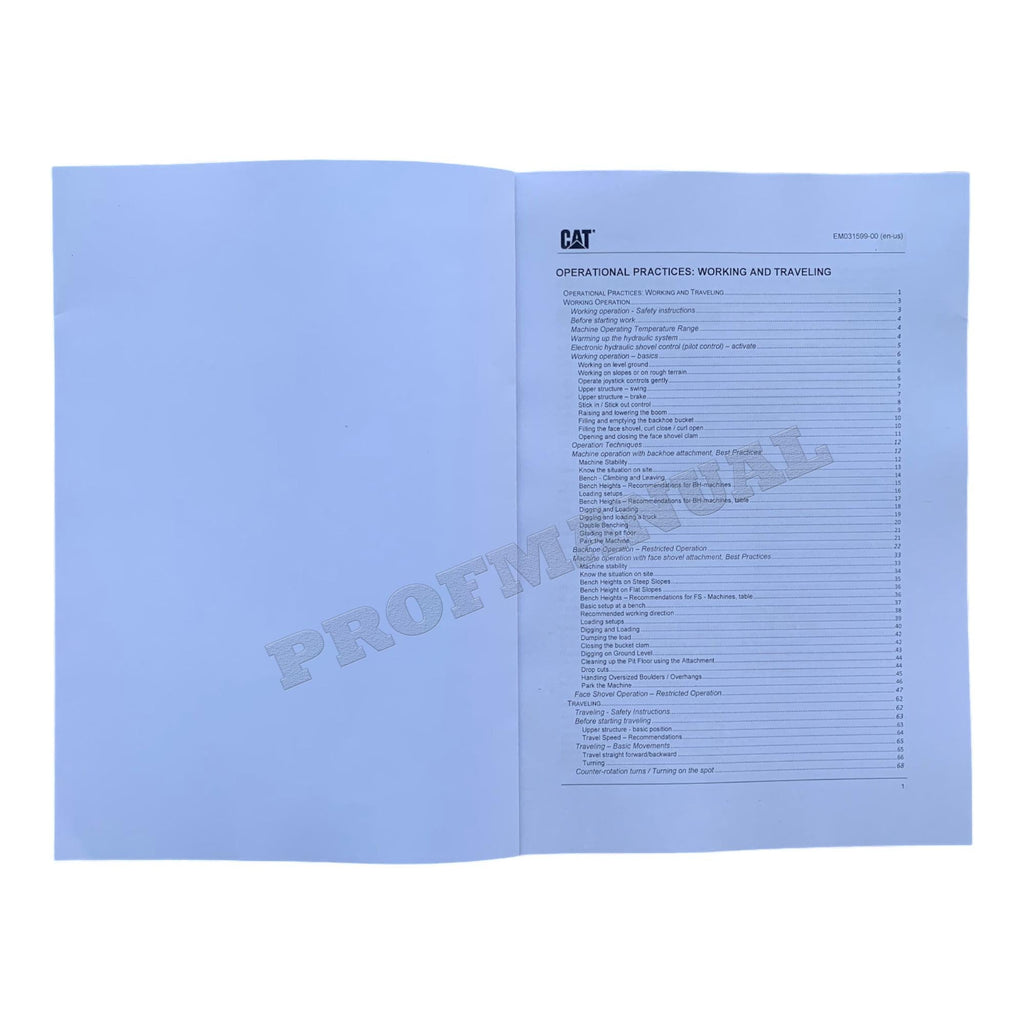 Caterpillar Cat Practice Work Travel 6030 6090 FS OPERATORS MAINTENANCE MANUAL