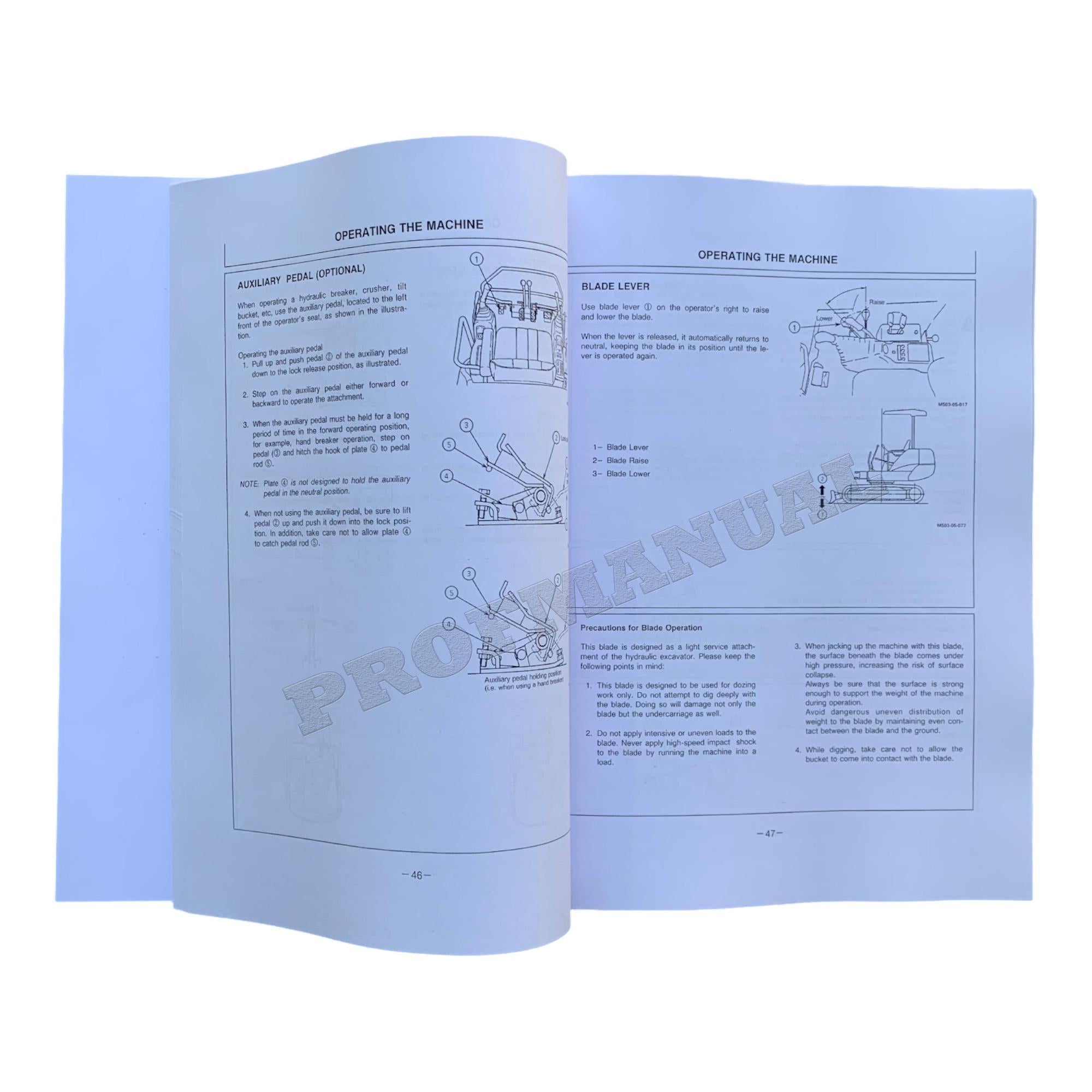 HITACHI EX12 EX15 EX22 EX25 EX30 EX35 EX40 EX45 EXCAVATOR OPERATORS MANUAL