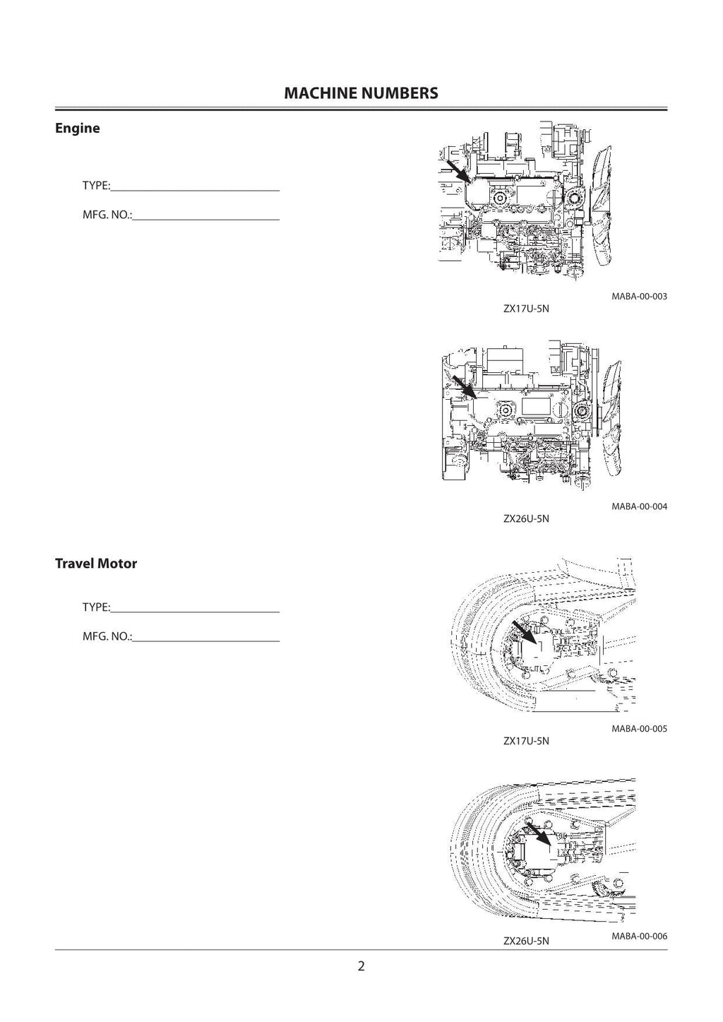 HITACHI 17U-5N 26U-5N HYDRAULIC EXCAVATOR OPERATORS MANUAL