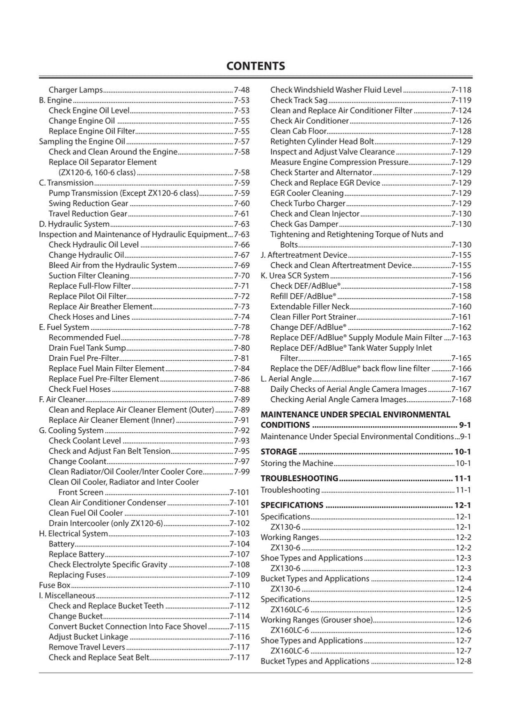 HITACHI 120-6 160-6 200-6 240-6 300-6 330-6  class  EXCAVATOR OPERATORS MANUAL