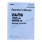 HITACHI 75US-5N 85USB-5N HYDRAULIC EXCAVATOR OPERATORS MANUAL
