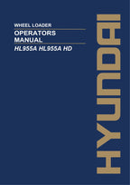 Manual de mantenimiento del operador de la cargadora de ruedas Hyundai HL955A HL955A HD