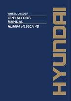 Hyundai HL960A HL960A HD WHEEL LOADER Operators Maintenance Manual