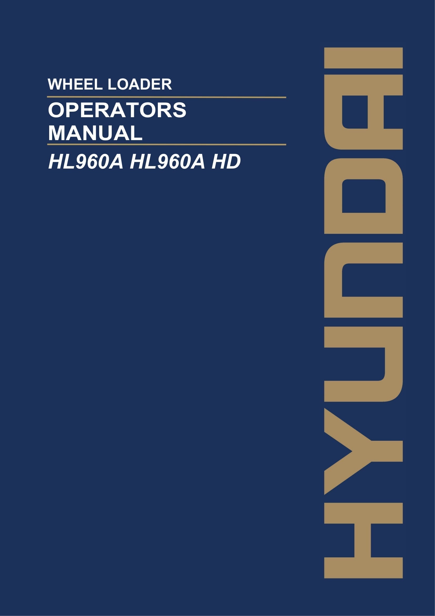 Manual de mantenimiento del operador de la cargadora de ruedas Hyundai HL960A HL960A HD