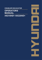 Hyundai HX210HD+ HX220HD+ CRAWLER EXCAVATOR Operators Maintenance Manual