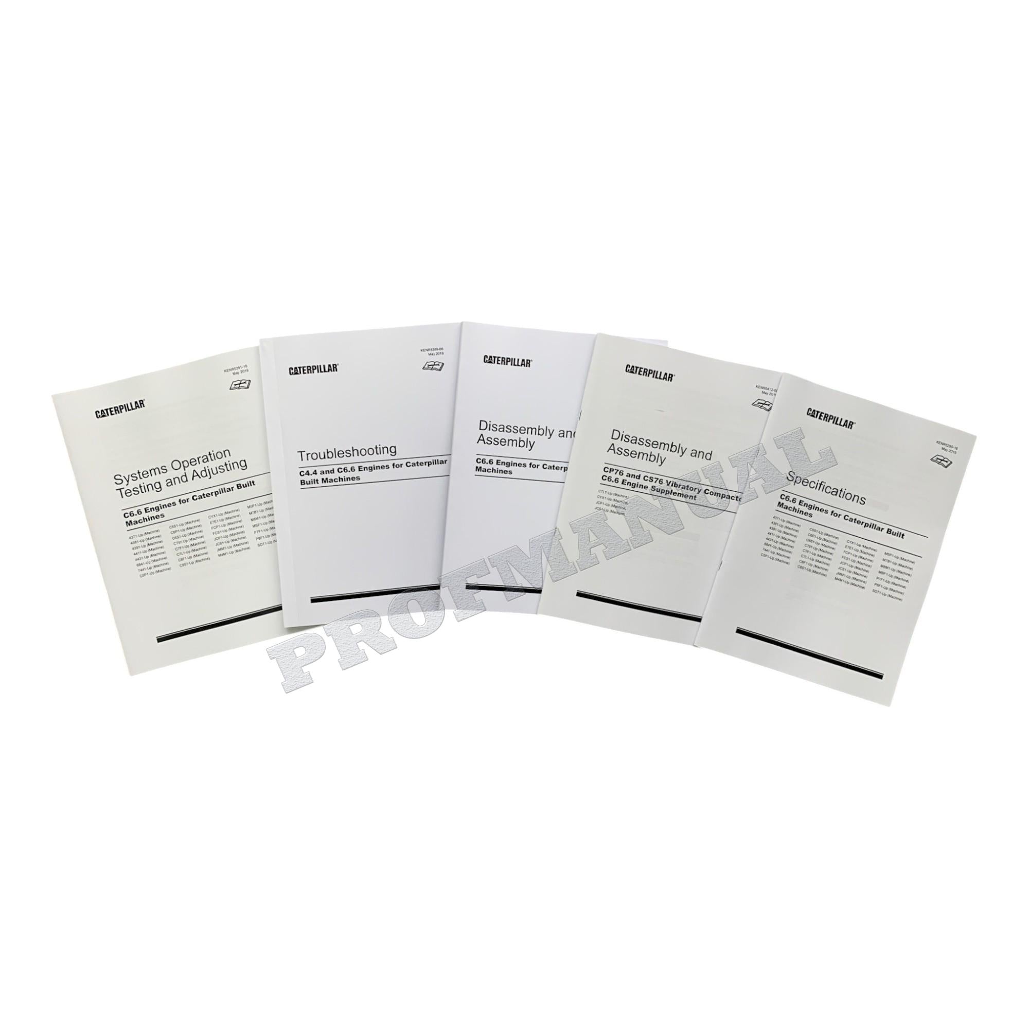 Caterpillar C6.6 Engine Disassem Assem Specif Troubleshooting Service Manual *Send SN