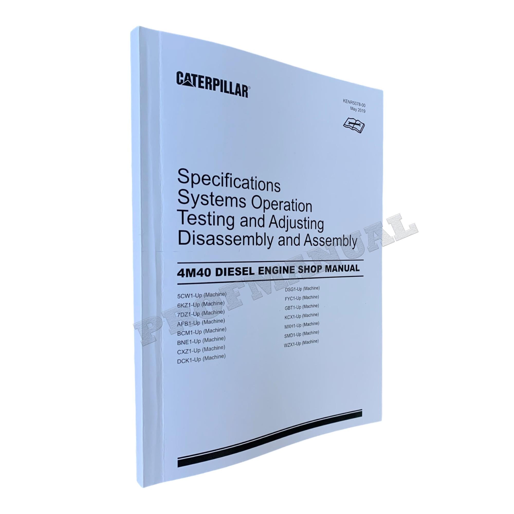 Manual de servicio completo del motor 4M40 de la excavadora Caterpillar 308D CR + Suplemento *Enviar número de serie