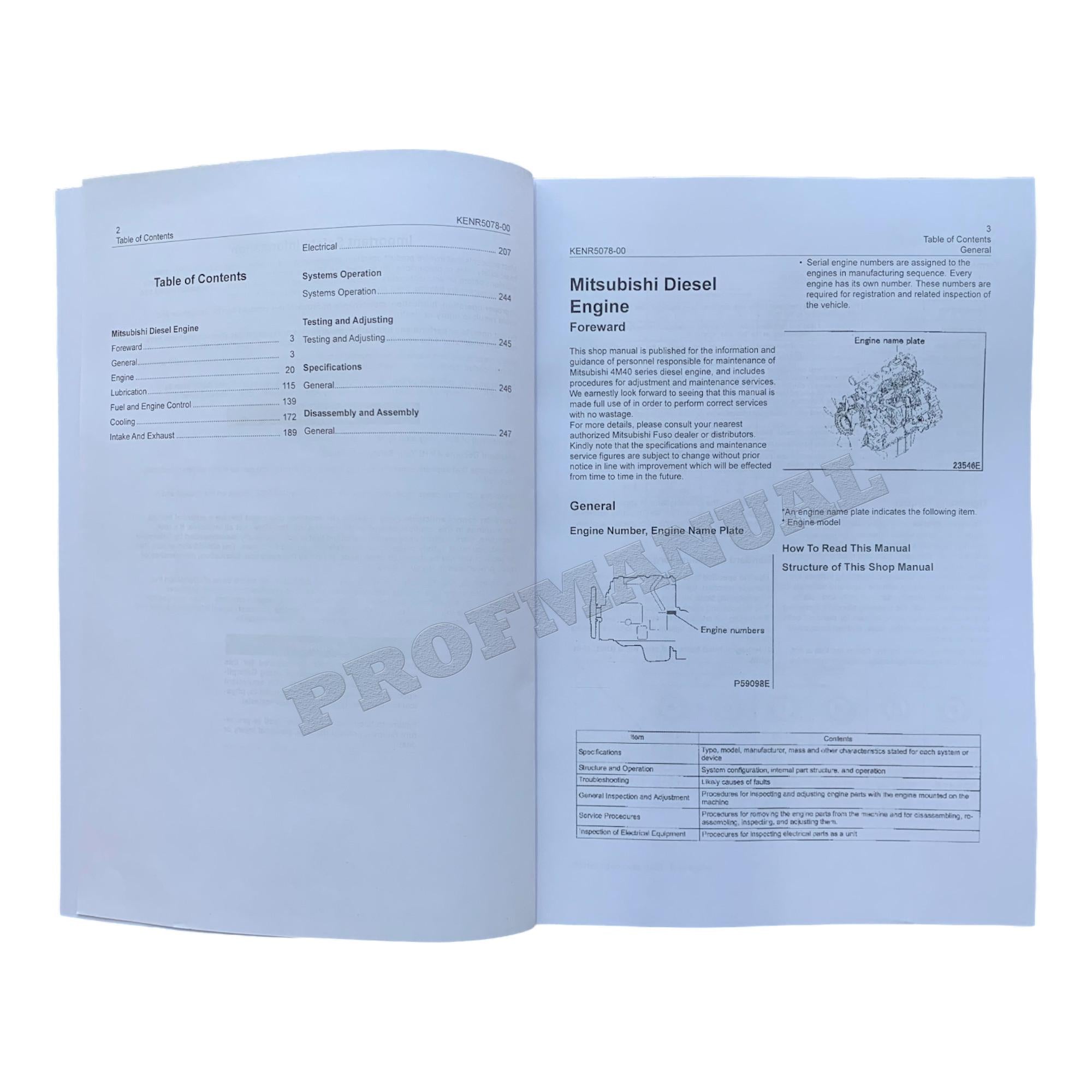 Caterpillar 308C Excavator 4M40 Engine Service Manual Disassembly Assembly +Supplement