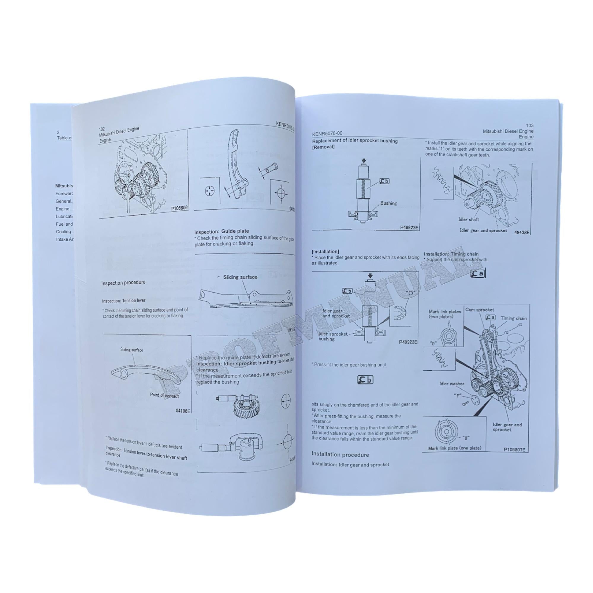 Manual de servicio completo del motor 4M40 de la excavadora Caterpillar 308D CR + Suplemento *Enviar número de serie