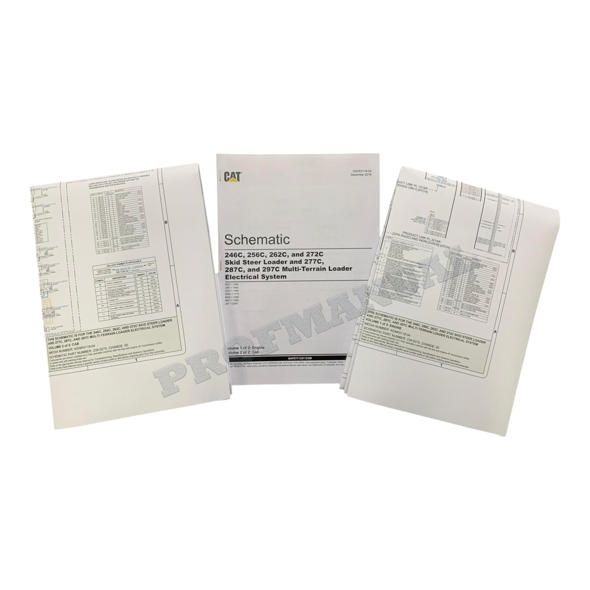 Manual de servicio esquemático eléctrico del cargador Caterpillar 246C, 256C, 262C, 272C, 277C y 287C