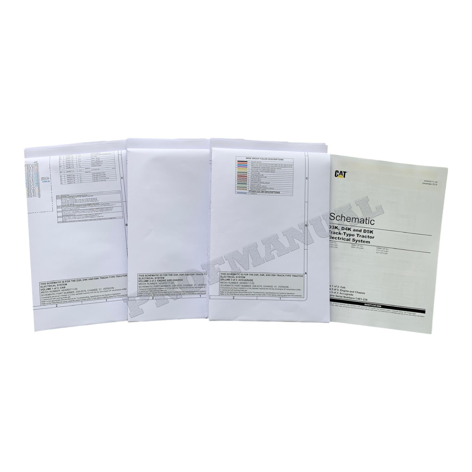 Manual de servicio del esquema eléctrico del tractor Caterpillar CAT D3K D4K D5K KENR5711