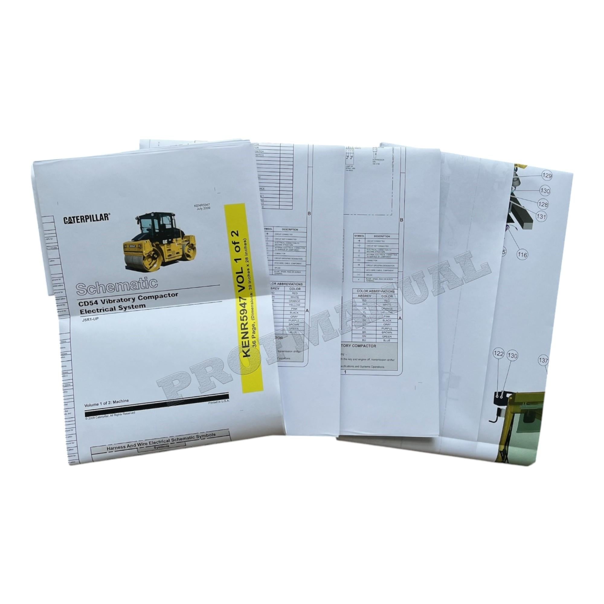 Caterpillar CAT CD54 Vibratory Compactor Electrical Schematic Service Manual