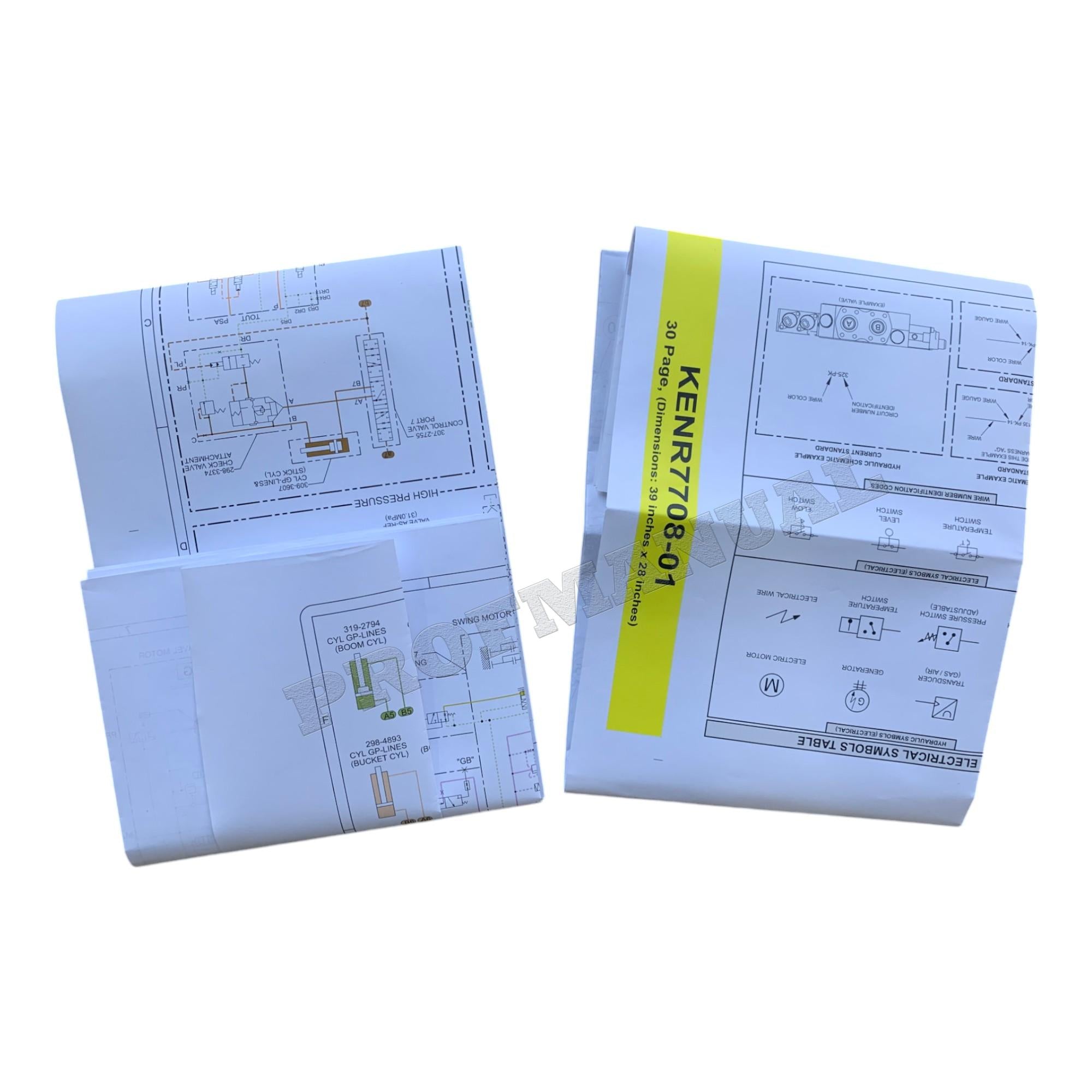 Manual de servicio esquemático del sistema hidráulico de la excavadora Caterpillar 308D
