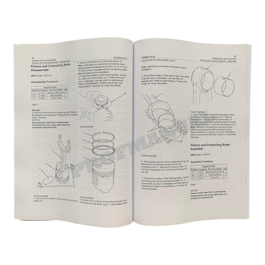 Caterpillar C1.1 C1.5 C2.2 Engine Disassembly Assembly Service Manual KENR8103