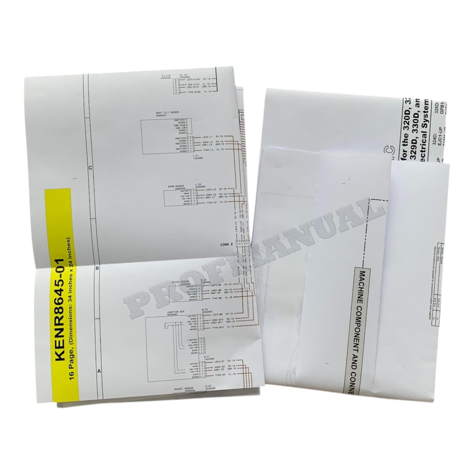 Caterpillar 320D 322D 323D 324D 325D Excavator Electric Schematic Service Manual