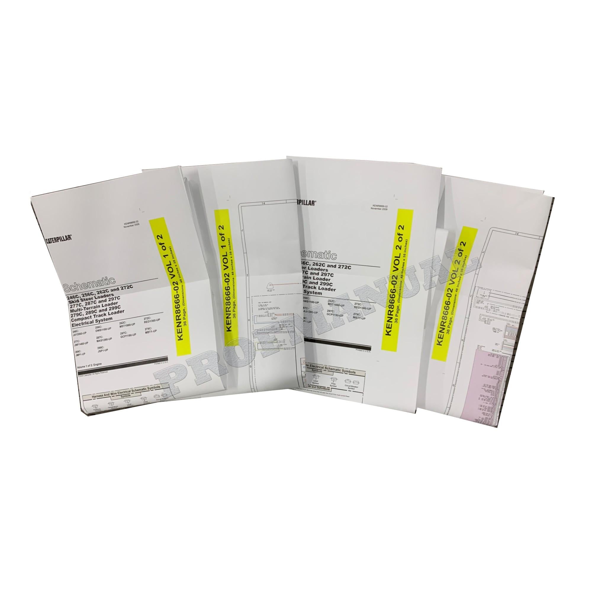 Manual de servicio del esquema eléctrico del cargador Caterpillar 287C, 297C, 279C, 289C y 299C