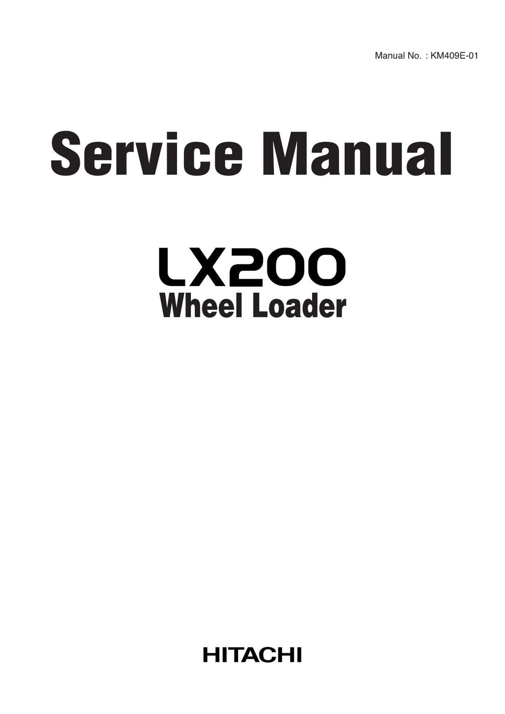 Hitachi LX200 Wheel Loader Service Manual