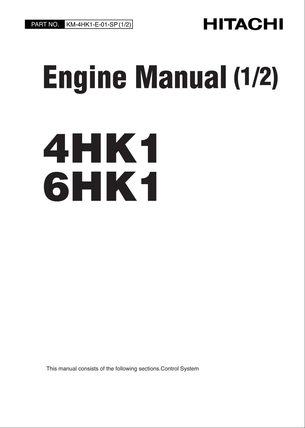 Hitachi 4HK1 6HK1 Wheel Loader Engine Manual SN For countries under EAR control