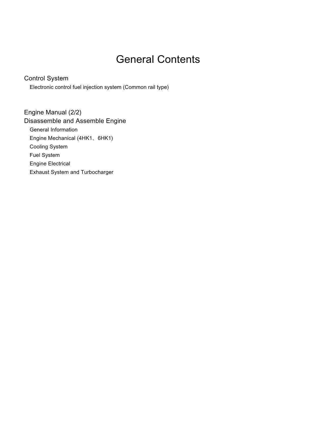 Hitachi 4HK1 6HK1 Wheel Loader Engine Manual SN For countries under EAR control